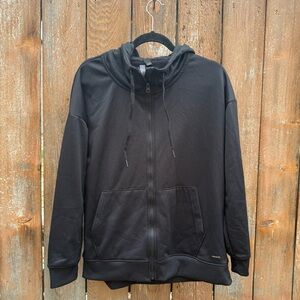 Mondetta Women’s Black Full Zip Hand Muffler Hoodie Sweatshirt Size Medium